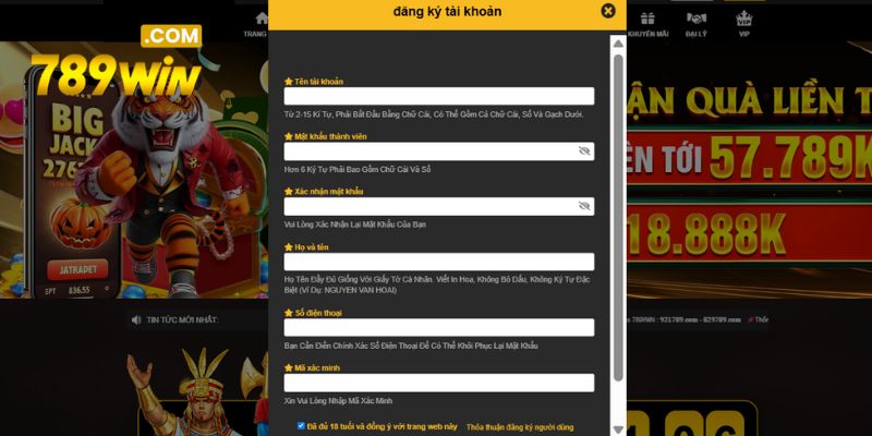 Quy trình đăng ký tại nhà cái 789WIN