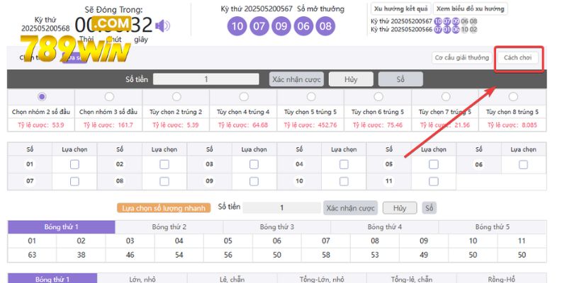 Bạn nhấn vào cách chơi để hiểu rõ quy luật