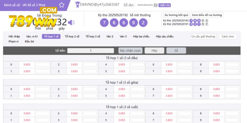 Thông tin về loại hình đặt cược VR Xổ Số 3 Phút
