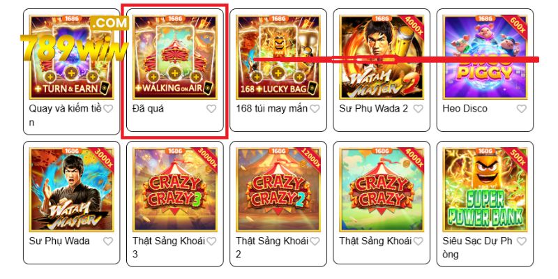 Lựa chọn trò chơi Walking on Air và thỏa sức đam mê